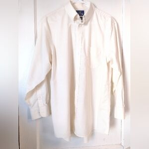 Stafford Cream Oxford Dress Shirt 16 1/2 Neck